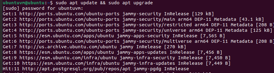 ubuntu update command