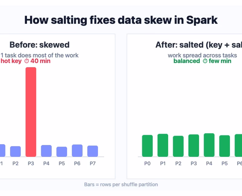 Data skew in Spark before and after salting