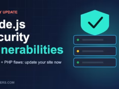 Node.js and PHP security vulnerabilities and software patching for website protection