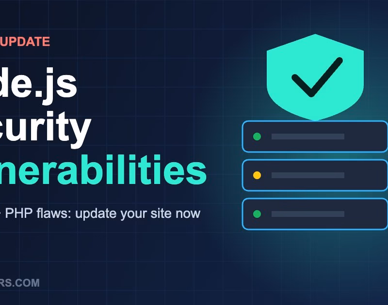 Node.js and PHP security vulnerabilities and software patching for website protection